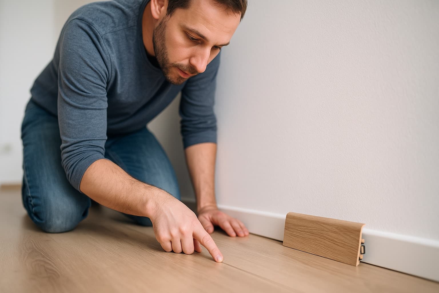 Dehnungsfuge Sockelleiste: Nie auf den Belag kleben