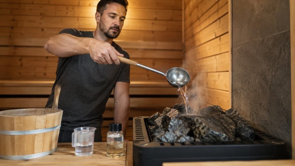 Saunaaufguss richtig dosieren: Wasser, Öle, Fehler