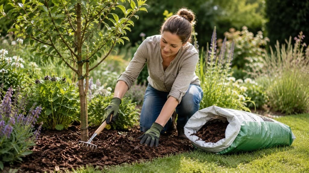 Rindenmulch richtig ausbringen: Schichtstärke & Unkraut