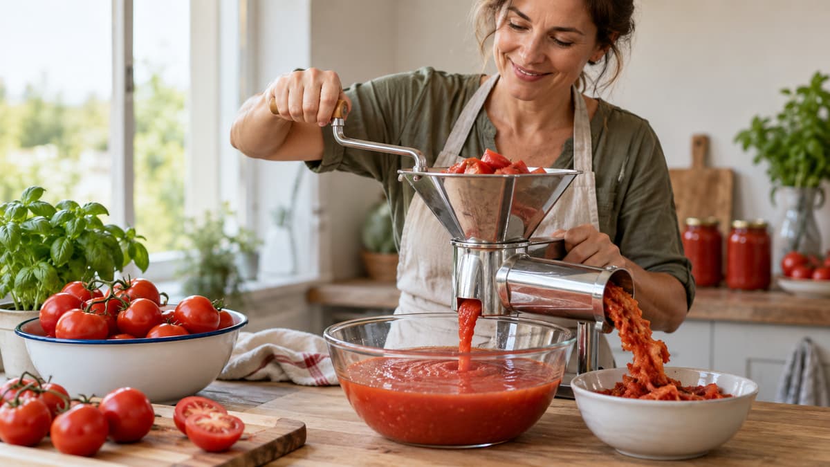 Tomaten und Gemüse passieren – Tomatenpresse im Haushalt