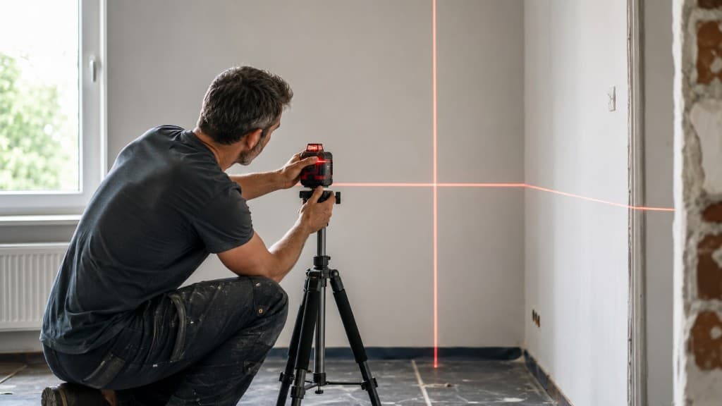 Kreuzlinienlaser Raumebene: Höhe, nicht 2 % Gefälle