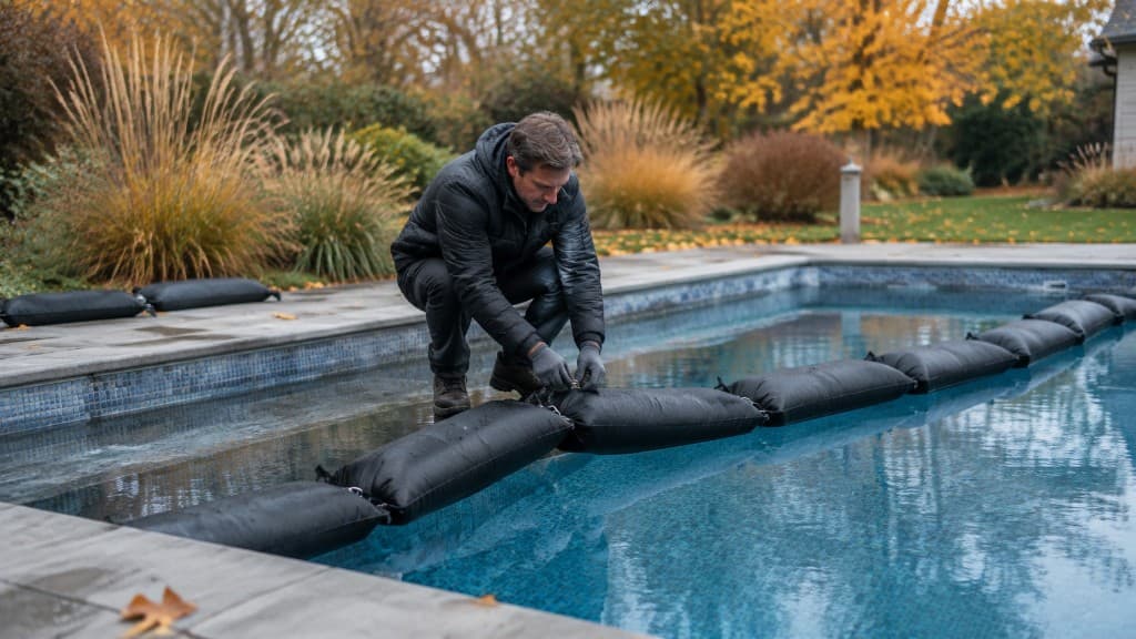 Pool überwintern: Eisdruckpolster, Wasserstand, Plane
