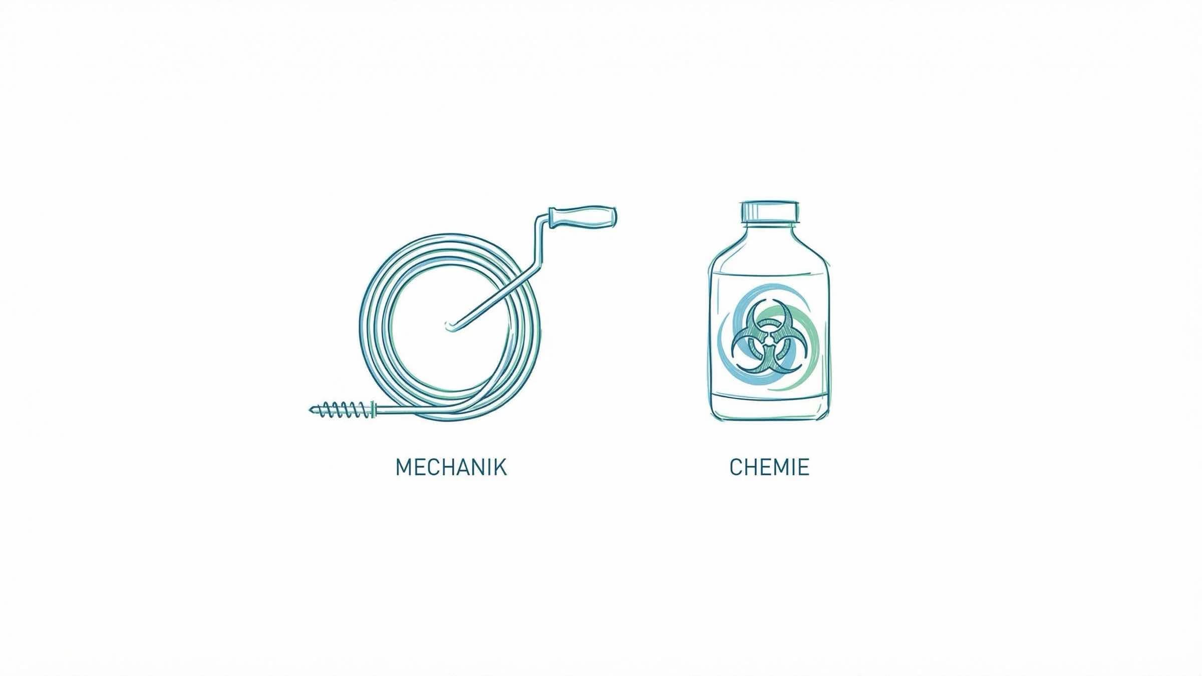 Rohrreinigungsspirale vs. Chemie: Was ist besser? Der ultimative Vergleich