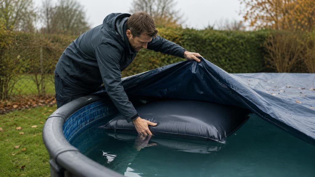 Poolkissen überwintern: Eisdruck, Lage und Plane