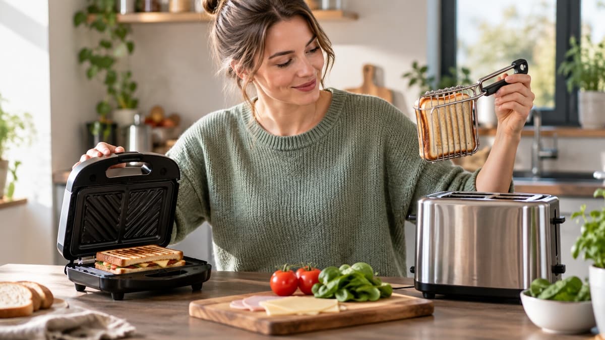 Sandwichmaker oder Toaster mit Zange