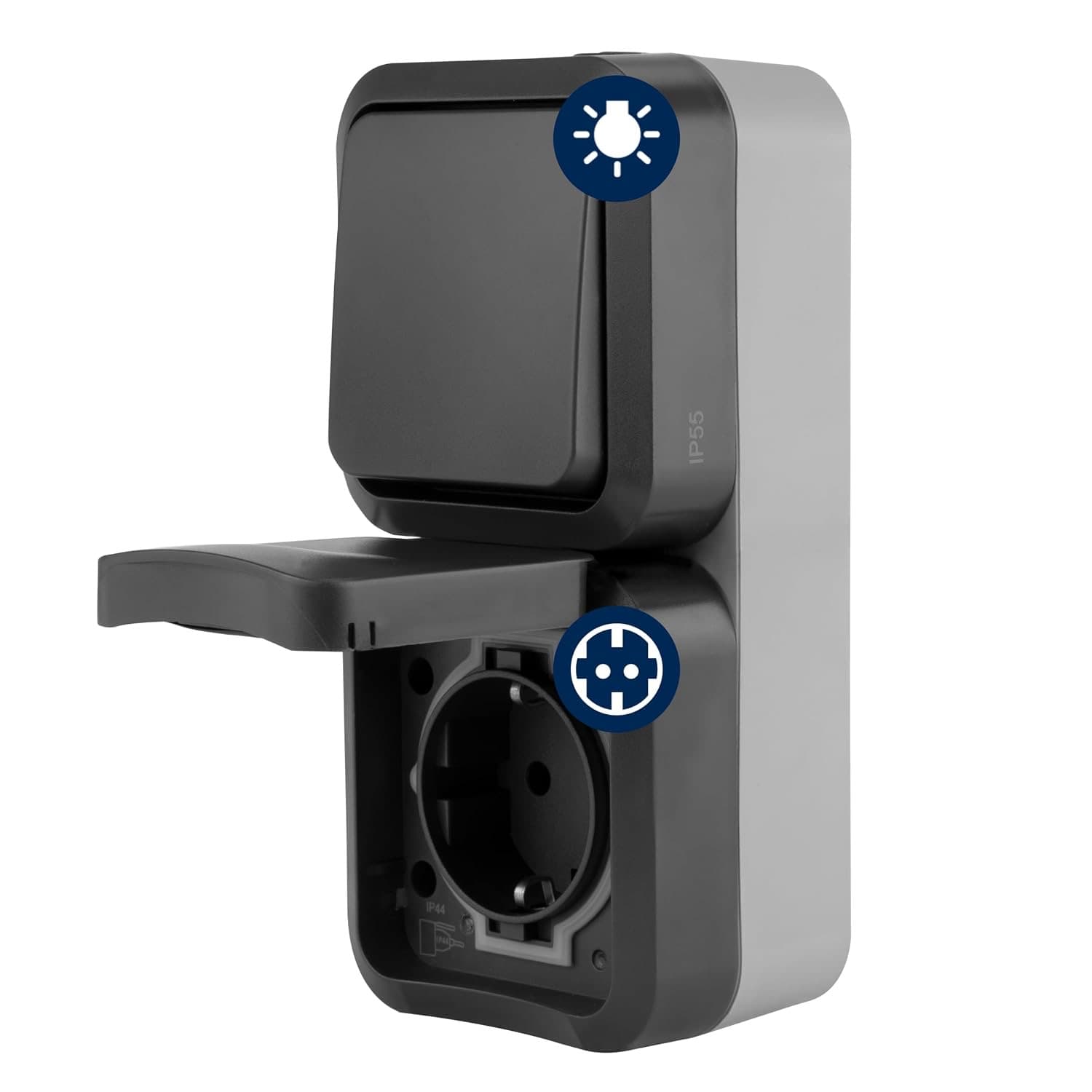 REV AquaStorm Steckdose mit Schalter IP55