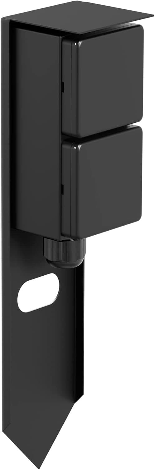 ledscom.de PIWI 2-fach Steckdosensäule schwarz, 30 cm