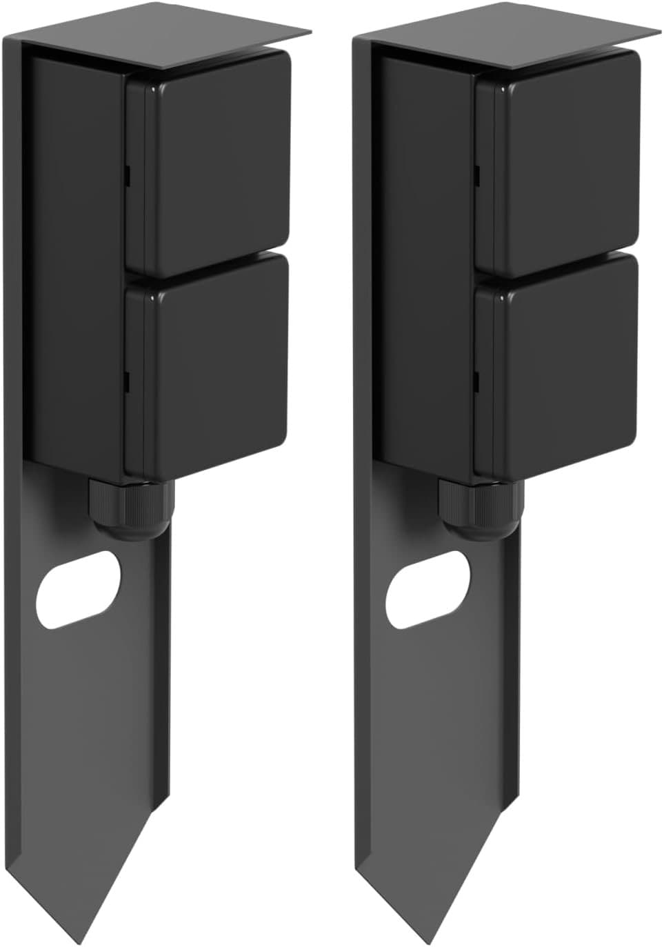 ledscom.de 2× PIWI Steckdosensäule anthrazit, 30 cm