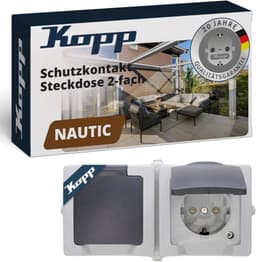 Kopp Kopp Nautic 2-fach Aufputz IP44 grau