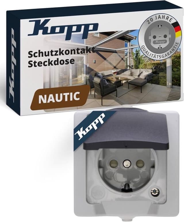 Kopp Nautic 1-fach Aufputz IP44 grau