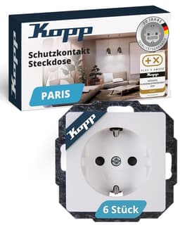 Kopp Kopp Paris 6er-Pack Schuko Arktis-Weiß