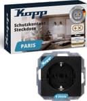 Kopp Paris 6er-Pack Schuko matt-schwarz