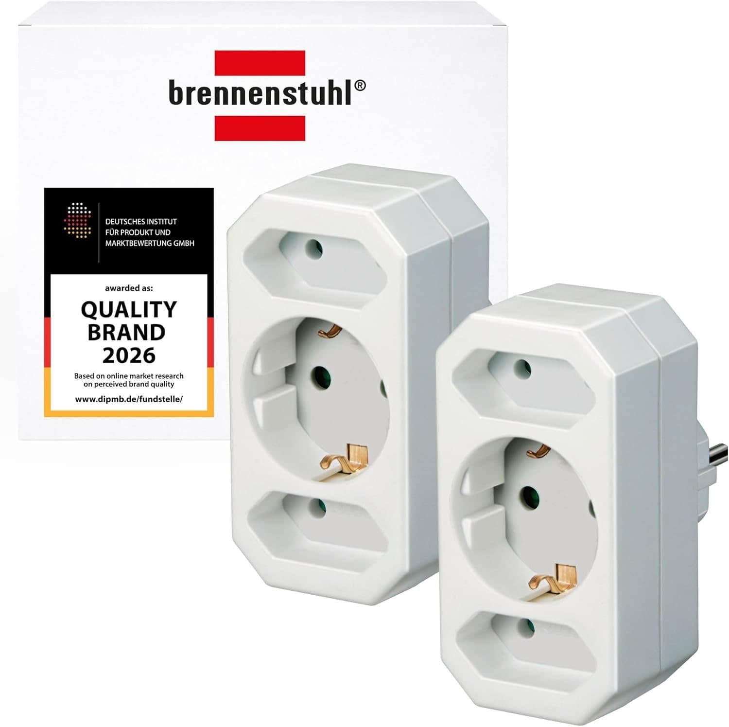 Brennenstuhl 3-fach 2er-Set (2× Euro + 1× Schuko)