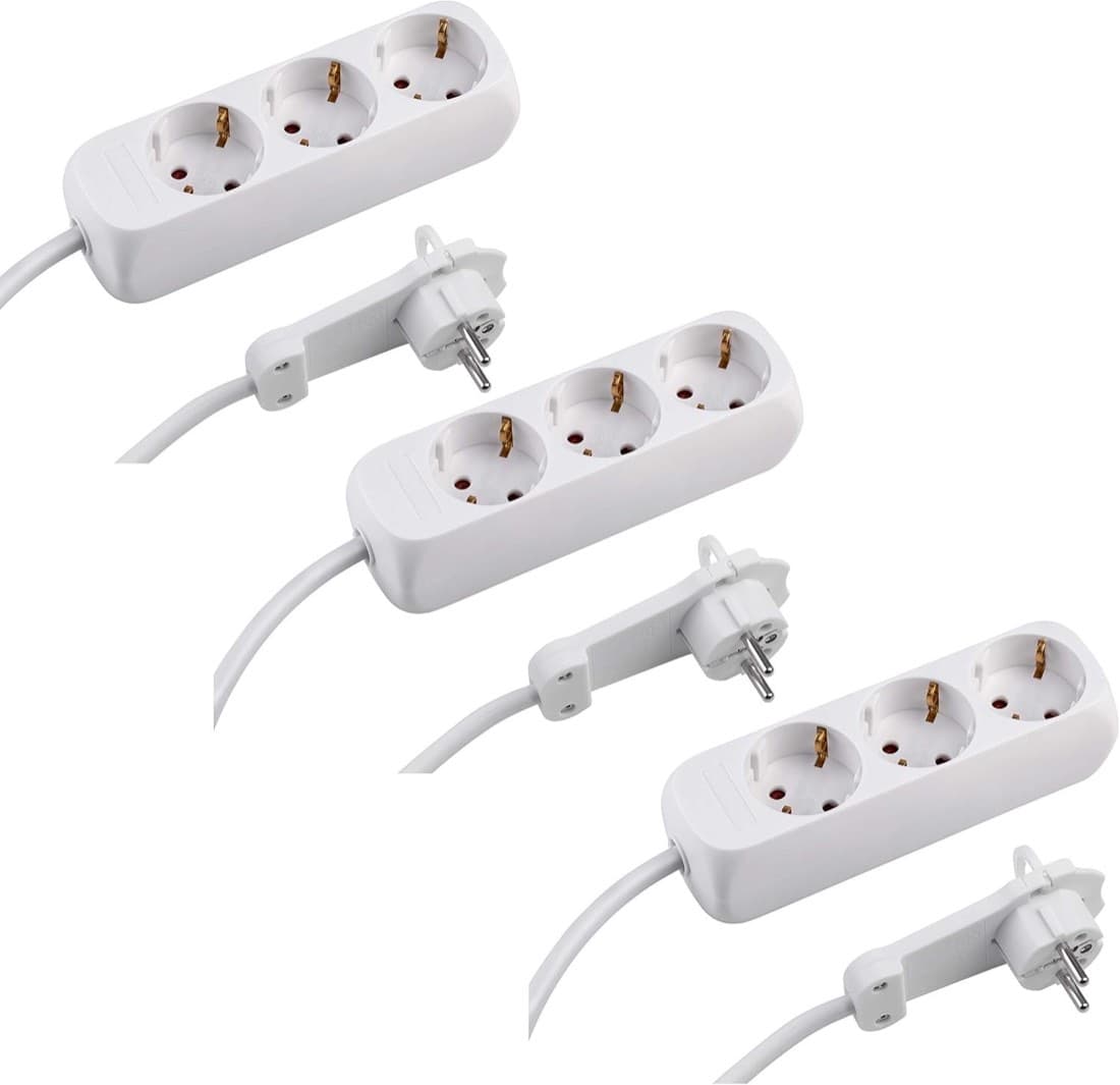 Meister 3-Fach Flachstecker 3er-Set