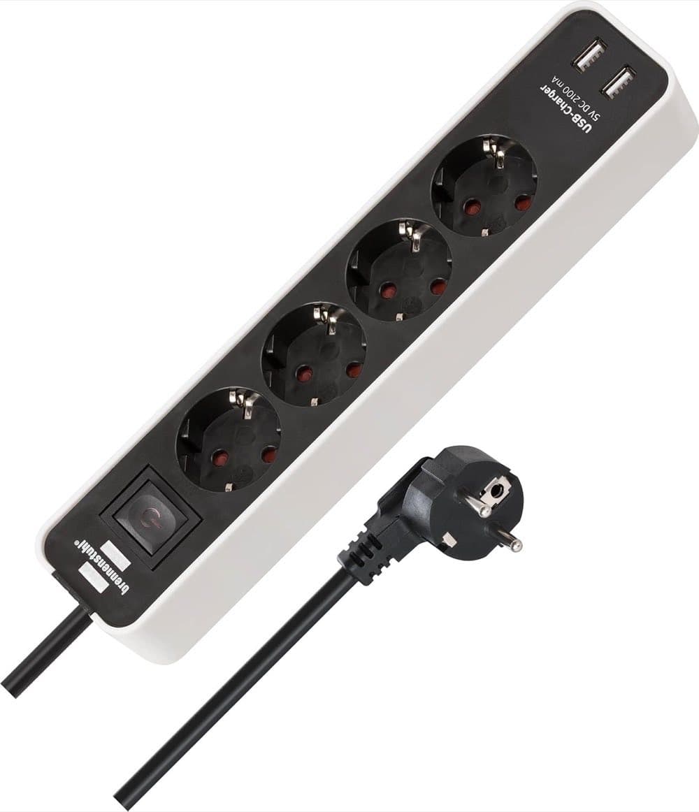Brennenstuhl Ecolor 4-Fach mit 2×USB-A