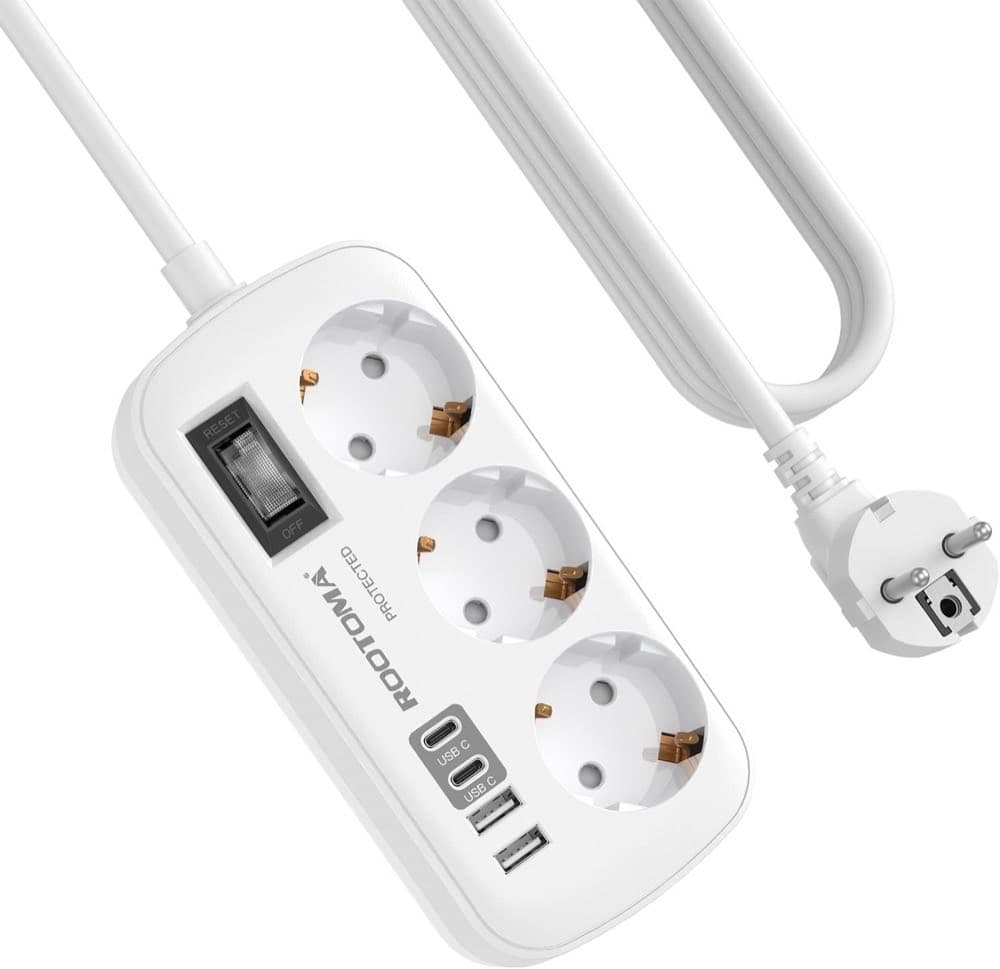 ROOTOMA 3-Fach mit 2×USB-A / 2×USB-C