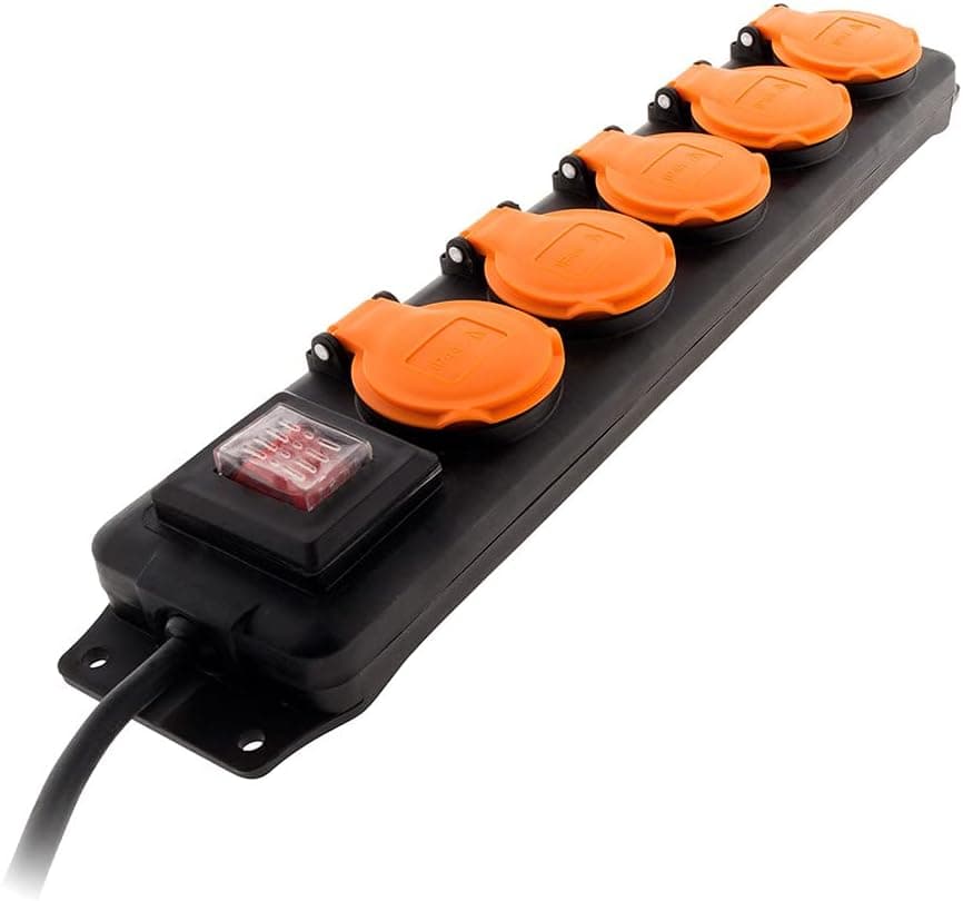 Zenitech IP44 Block 5 Steckdosen mit Schalter