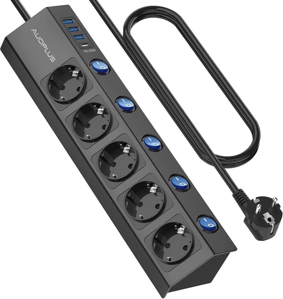 AUOPLUS 5-Fach einzeln schaltbar mit USB-C