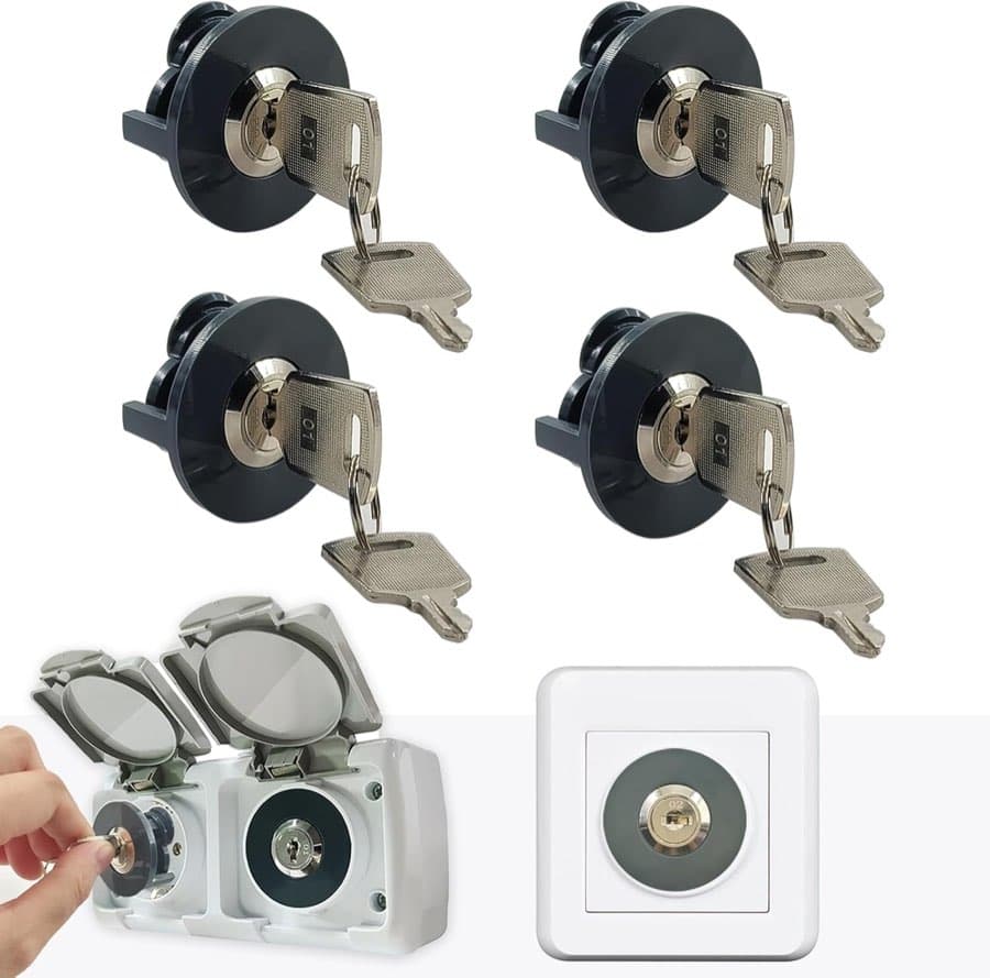 Steckdosenschloss 4er-Pack (Diebstahlschutz)