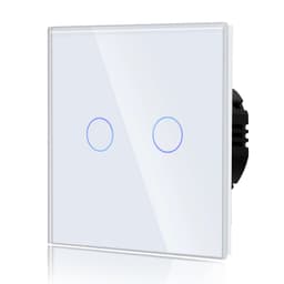 BSEED BSEED Touch Lichtschalter 2 Fach Glas Weiß
