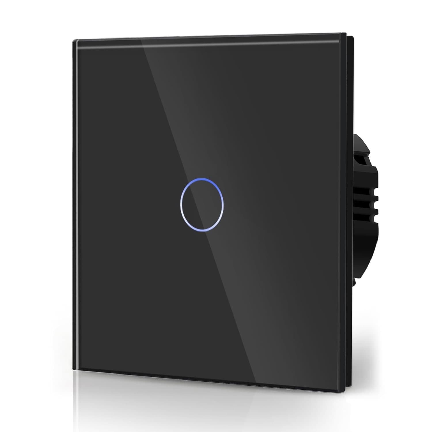 BSEED Touch Lichtschalter Glas Schwarz 1 Fach 1 Weg