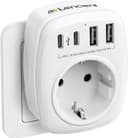 LENCENT 5-in-1 Schuko-USB-Adapter