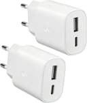 Ysevnotan 2er-Pack 25W USB-C/A Dual-Port