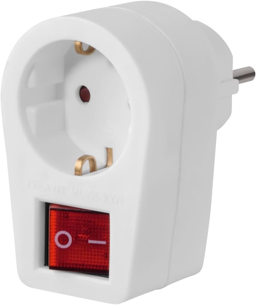 Hama Steckdosenadapter mit Schalter (2-polig)