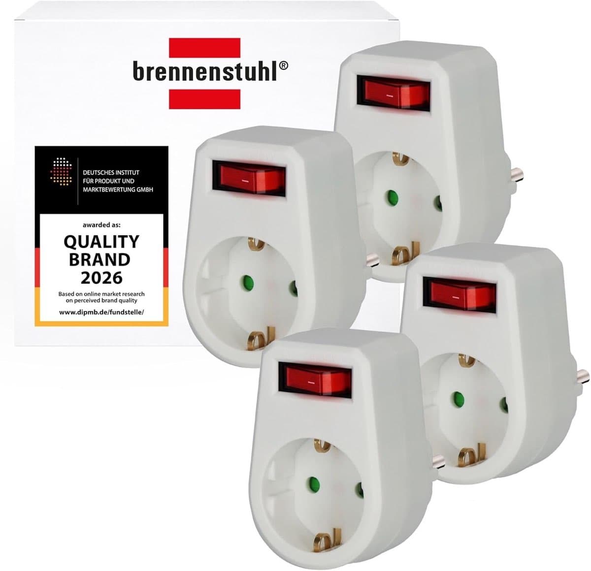 Brennenstuhl 4er Set Zwischenstecker mit Schalter