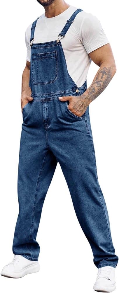 Runcati Herren Denim Latzhose