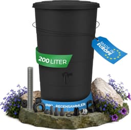 YourCasa YourCasa Regentonne 200 L Anthrazit mit Anschlusset