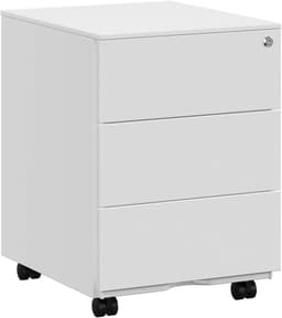 SONGMICS SONGMICS Rollcontainer Metall 3 Schubladen weiß