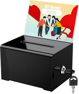 Uniclife Uniclife Acryl-Spendenbox schwarz – blickdicht