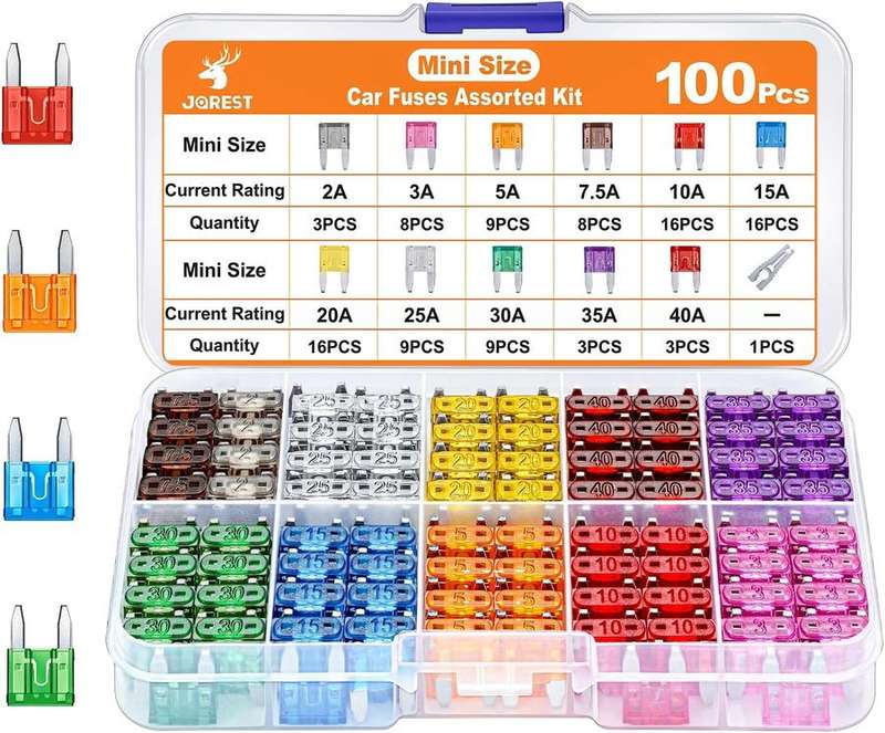 JOREST 100 Pcs Mini Kfz-Sicherungen Set