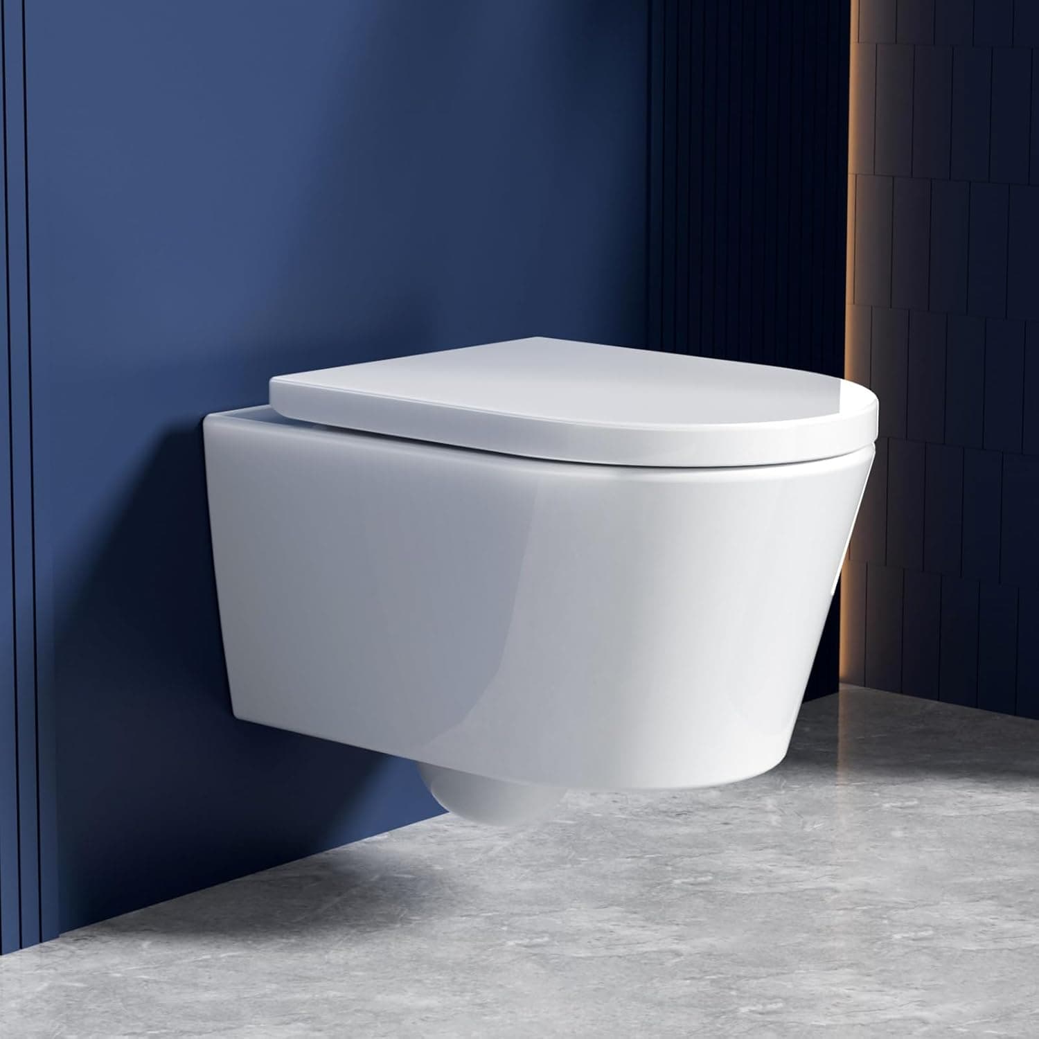 Rainsworth Wand-WC spülrandlos, Doppelauslauf 3 l, 48,5 cm
