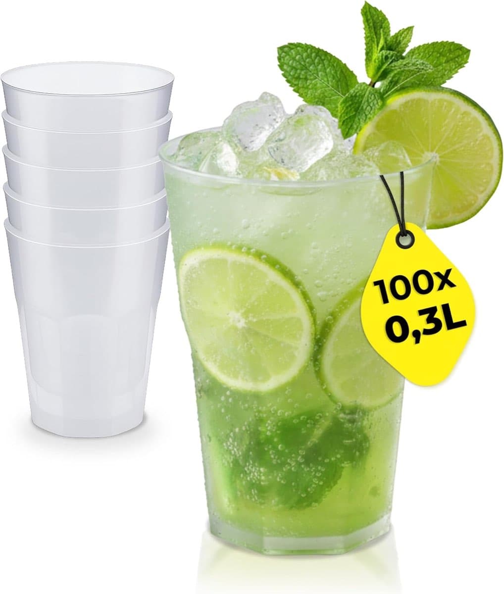 Silverkitchen Cocktailbecher PP 0,3 l 100er