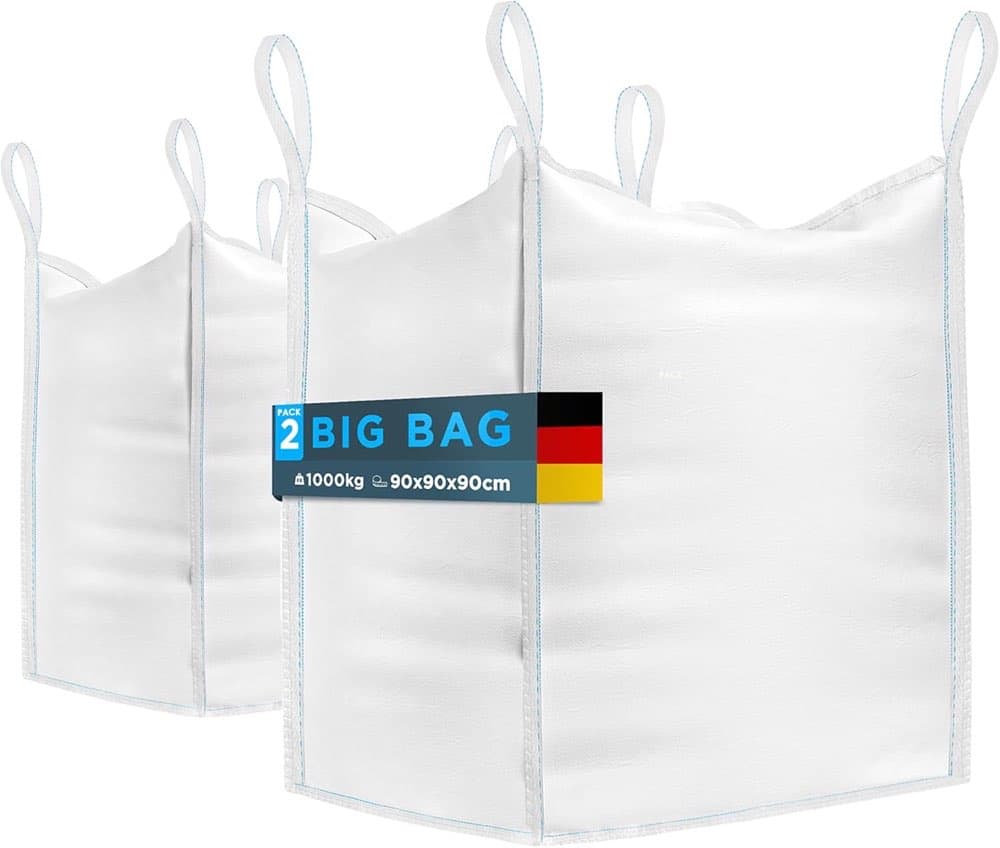 BIBODU Big Bag 2er Pack 90×90×90 cm, 1000 kg