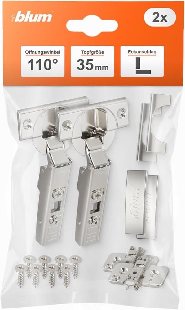 blum 2× CLIP top 110° ohne Softclose