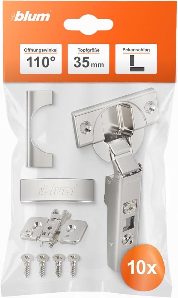 blum 10× CLIP top 110° ohne Softclose