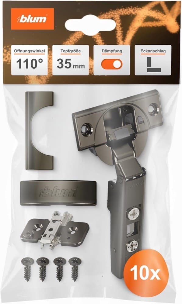 BLUM 10× CLIP top BLUMOTION 110° Onyx
