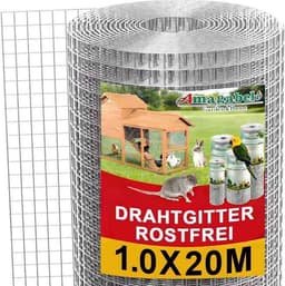 Amagabeli Garden Home Amagabeli Volierendraht 1 m × 20 m, 12,7 mm