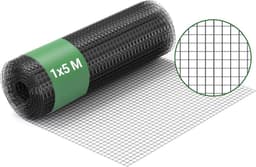 Wiltec Wiltec Volierendraht schwarz 100 cm × 5 m, 12×12 mm