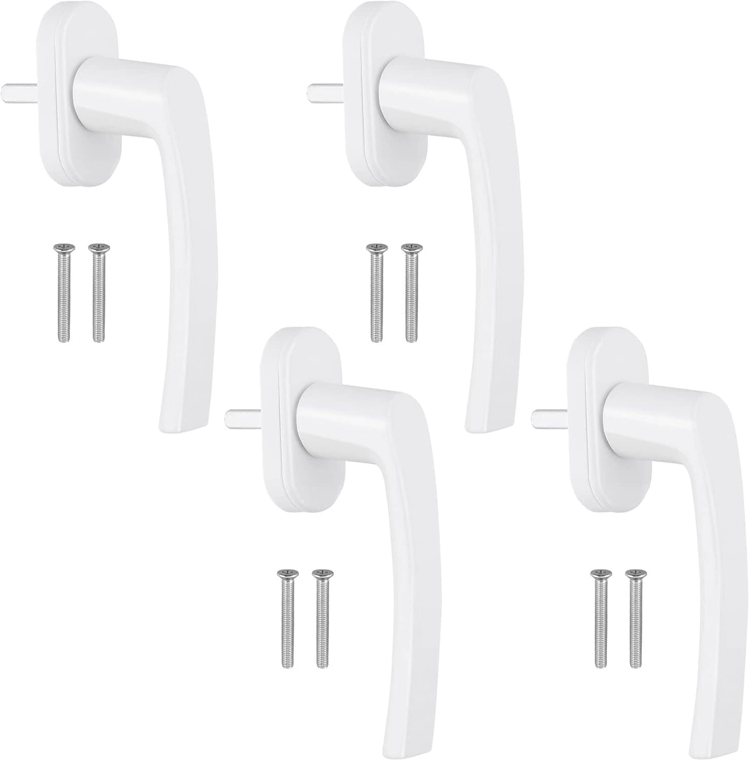 AUTOUTLET Fenstergriff Aluminium Weiß (4 Stück)