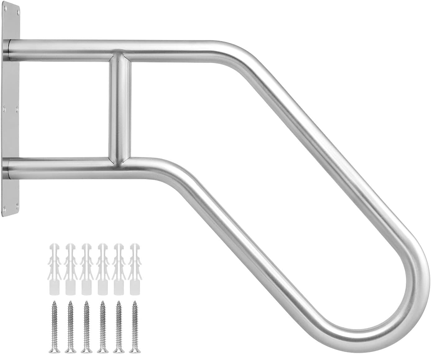 QWORK U-Handlauf 60 cm Edelstahl 304