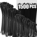 XINGO 1500× Kabelbinder-Mix 100–300 mm Schwarz