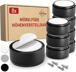 LouMaxx LouMaxx Gleitfüße höhenverstellbar, 8er-Set, Schwarz