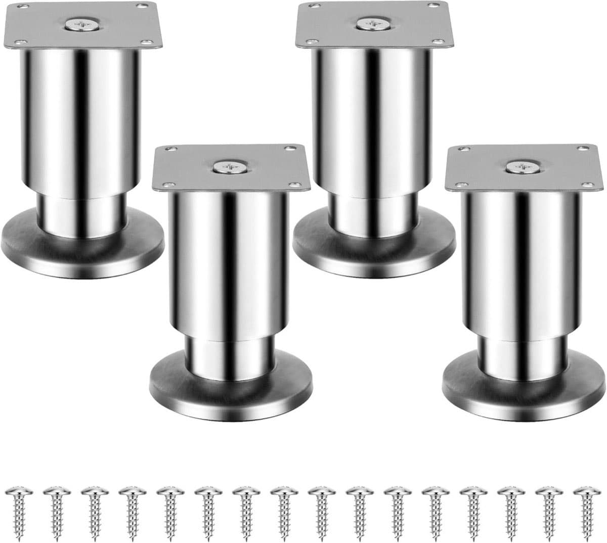 Torven Edelstahl-Möbelfüße verstellbar, 4er-Set, 10 cm