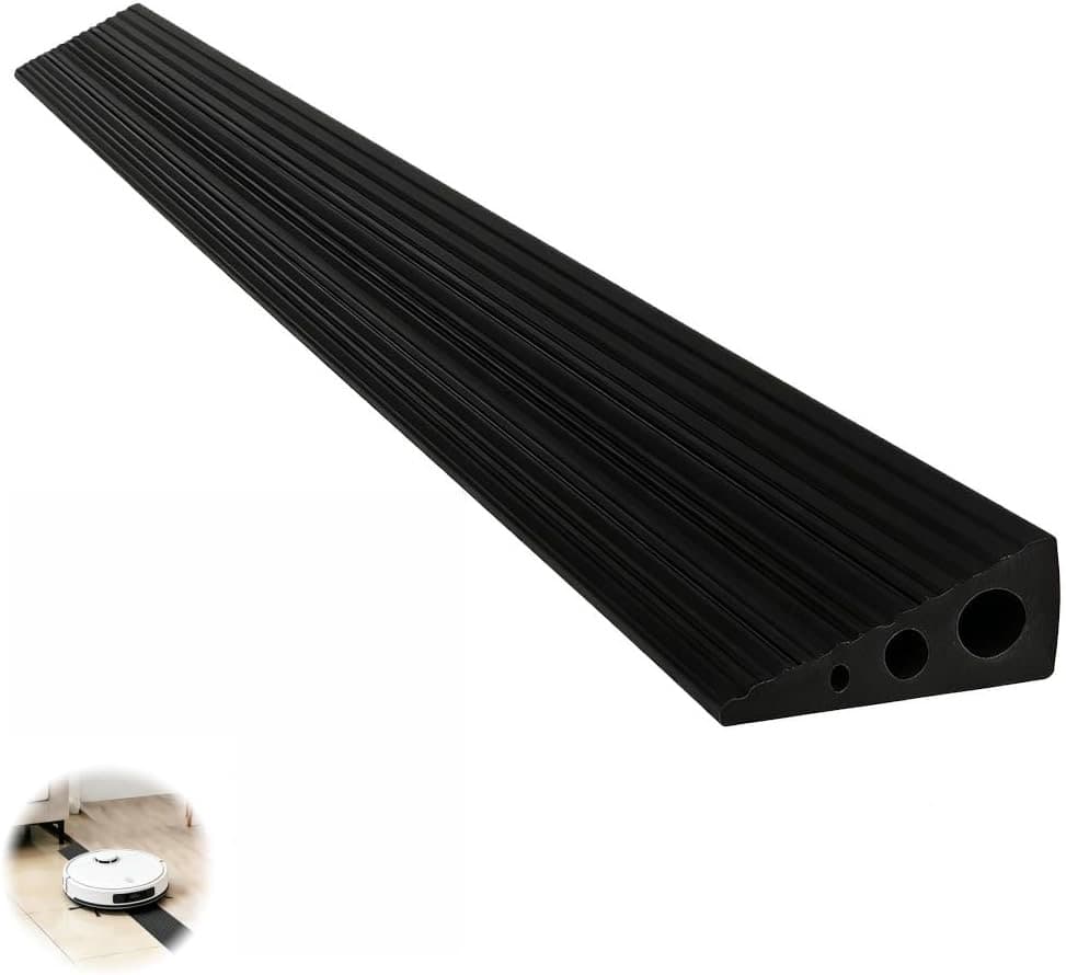 CUTIS Türschwellenrampe 90×7×3 cm PVC Schwarz