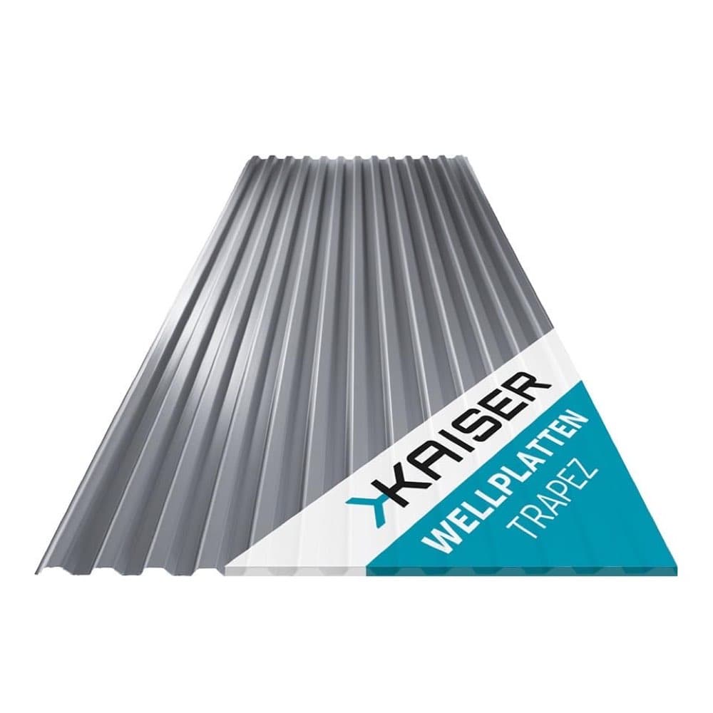 Kaiser Wellplatten grau Trapez 76/18 10er