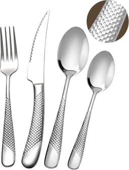 SHEUMNT SHEUMNT 24-teilig gehämmert Silber
